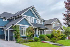 Houses in suburb at Summer 