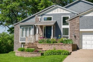 Large, gray suburban home